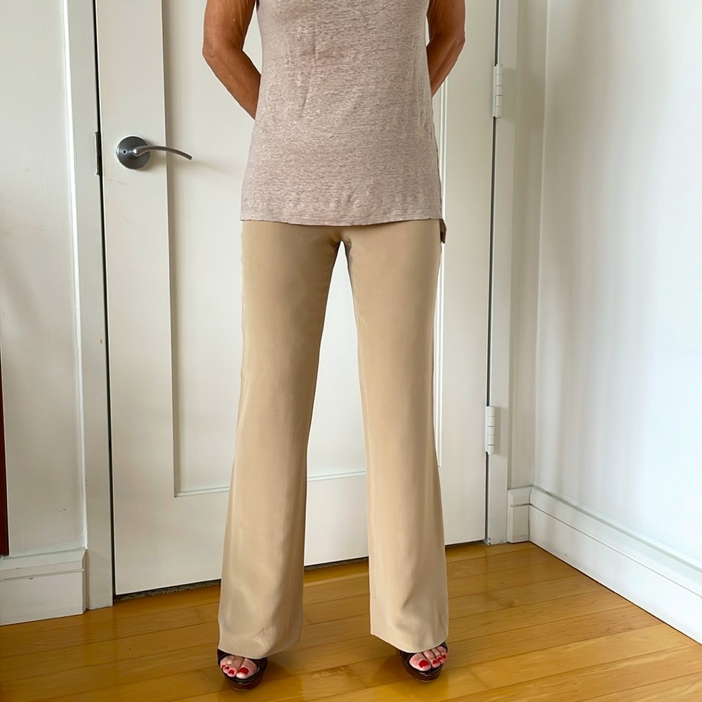 CHANEL authentic silk beige pants